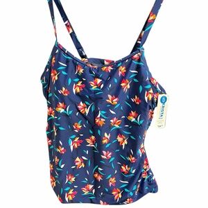 Krista Women’s Plus Size Floral Swim Top 3X D Cup NWT